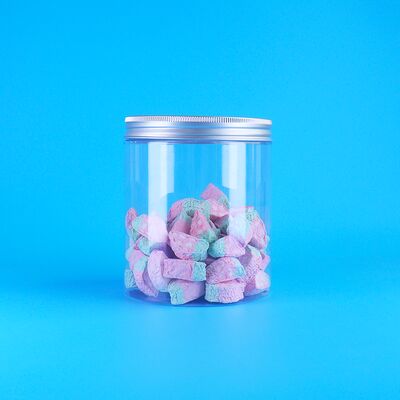 ชัดเจน PET พลาสติกกลม Jar พลัม แคนดี Skittles ผลไม้เจลลี่ Mung ถั่วเค้ก กลมปิด