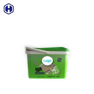 ภาชนะบรรจุคุกกี้พลาสติกต่อต้านการปลอมแปลง IML Decoration 2.8L