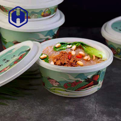 Thermoformed IML Fast Food Take Away บรรจุภัณฑ์ถาดพลาสติกพร้อมฝาปิด 1300ml Leak Proof